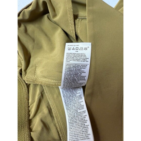 Athleta Brooklyn Heights Ankle Pants 8 Slim Travel Casual Mustard Mid Rise - Picture 9 of 11